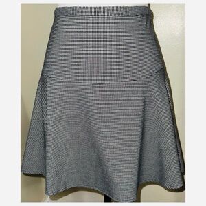 Black & White Houndstooth Check Flare Skater Skirt, Sz 6